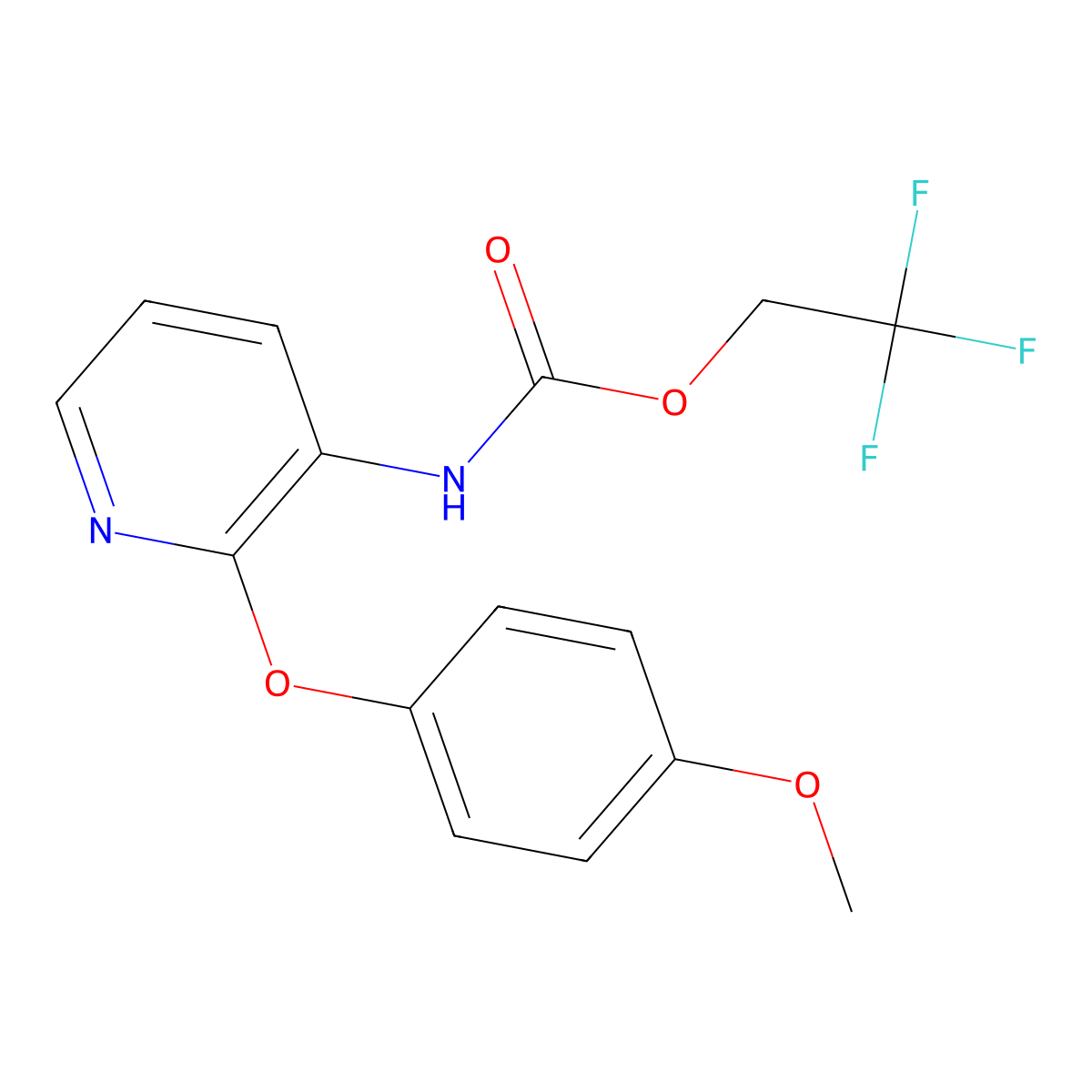 2,2,2-trifluoroethyl N-[2-(4-methoxyphenoxy)pyridin-3-yl]carbamate molecular structure, CAS 1221725-36-5