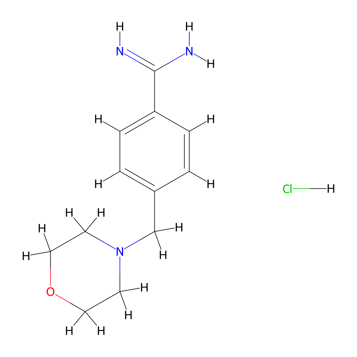 4-(Morpholin-4-ylmethyl)benzene-1-carboximidamide hydrochloride molecular structure, CAS 1221725-42-3