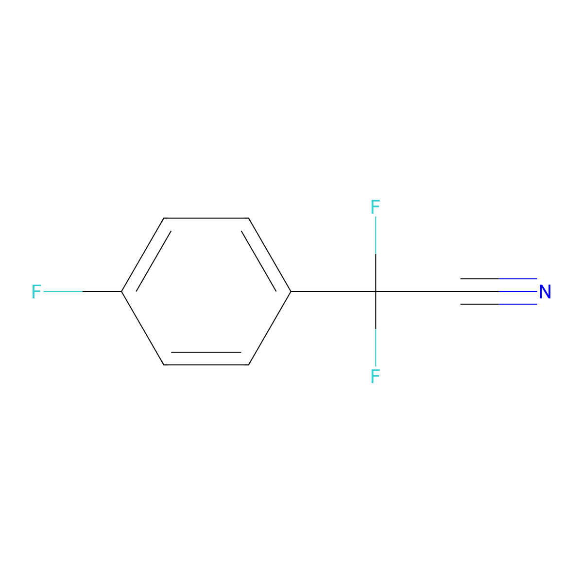 2,2-Difluoro-2-(4-fluorophenyl)acetonitrile molecular structure, CAS 1221725-43-4