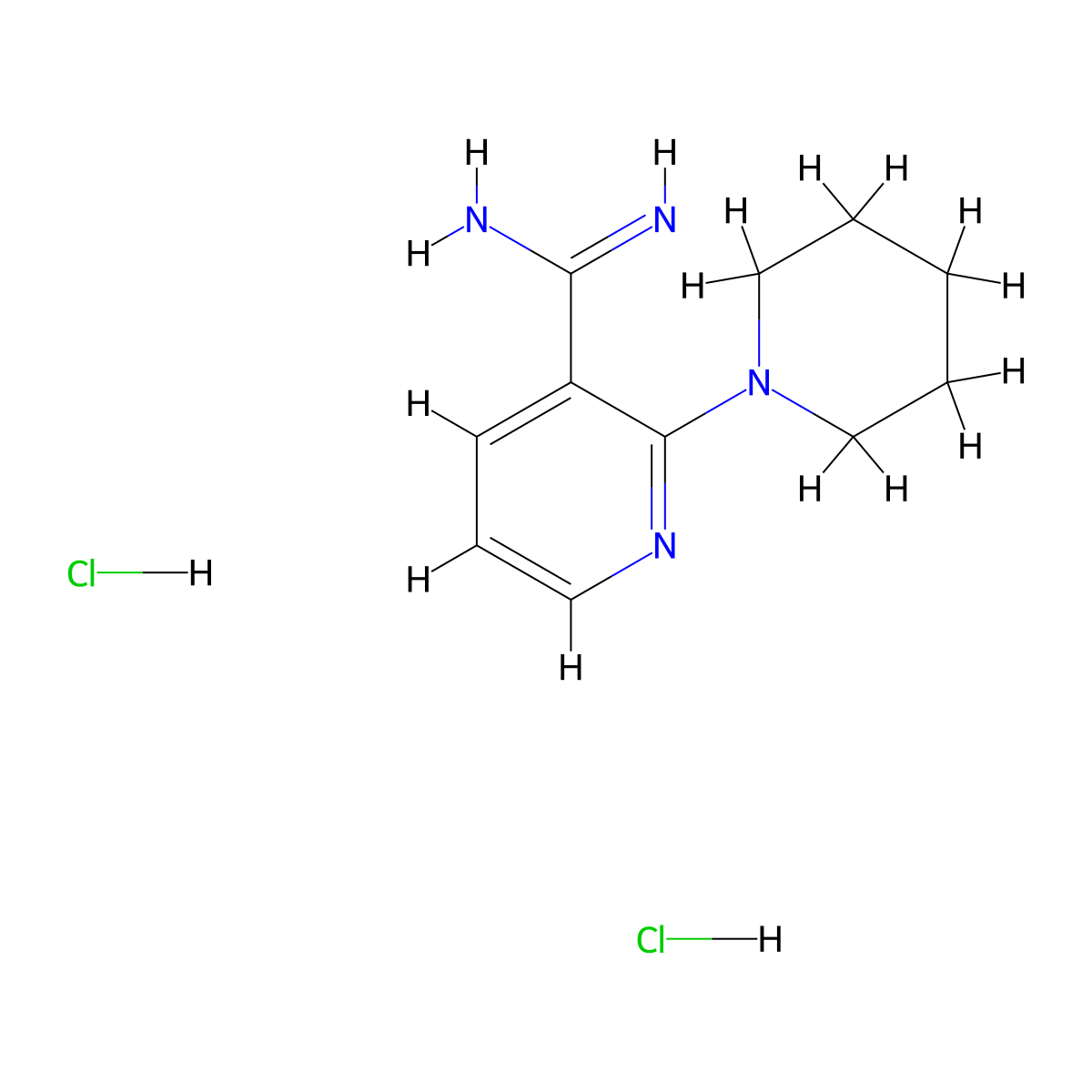 2-(Piperidin-1-yl)pyridine-3-carboximidamide dihydrochloride molecular structure, CAS 1221725-44-5