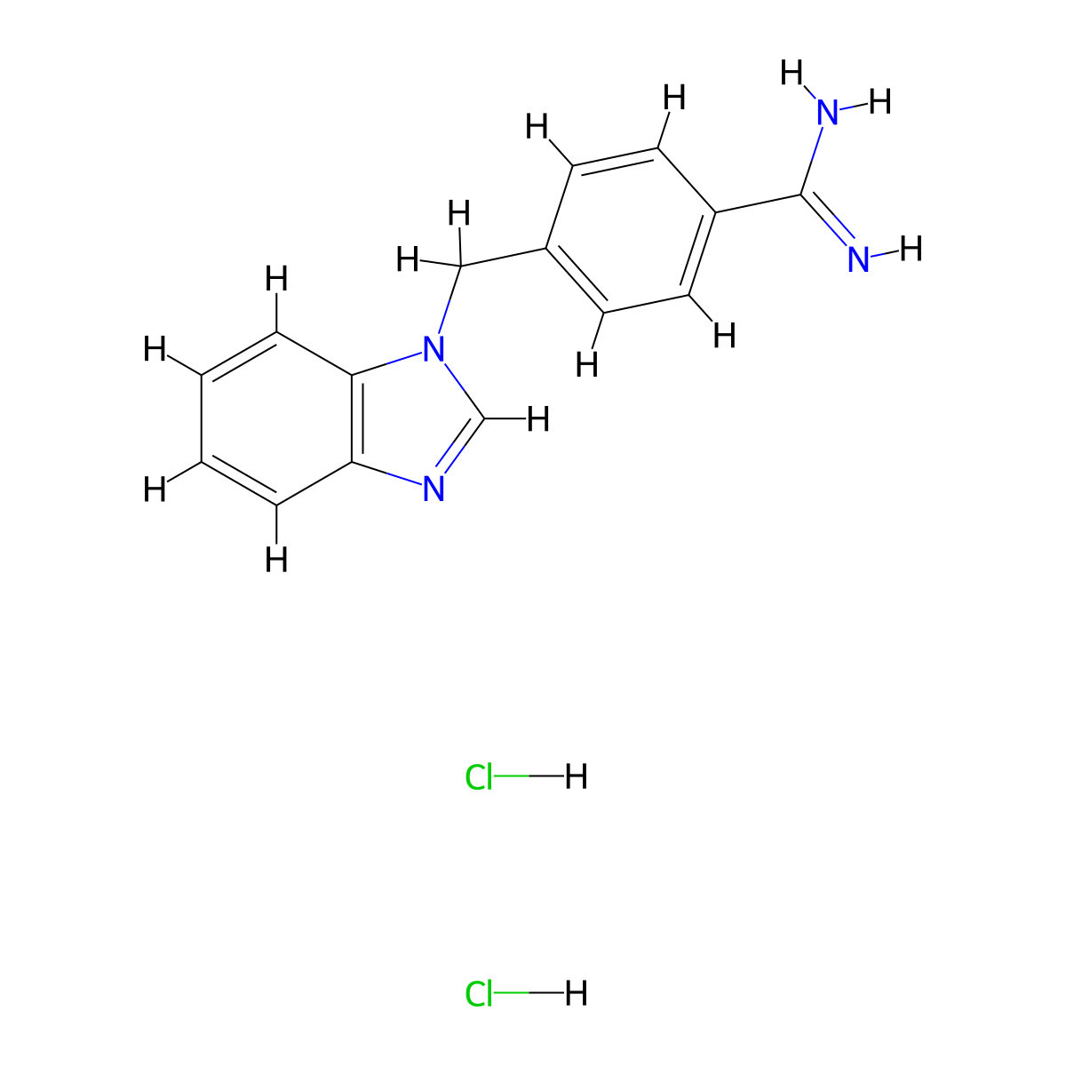 4-(1H-1,3-benzodiazol-1-ylmethyl)benzene-1-carboximidamide dihydrochloride molecular structure, CAS 1221725-48-9