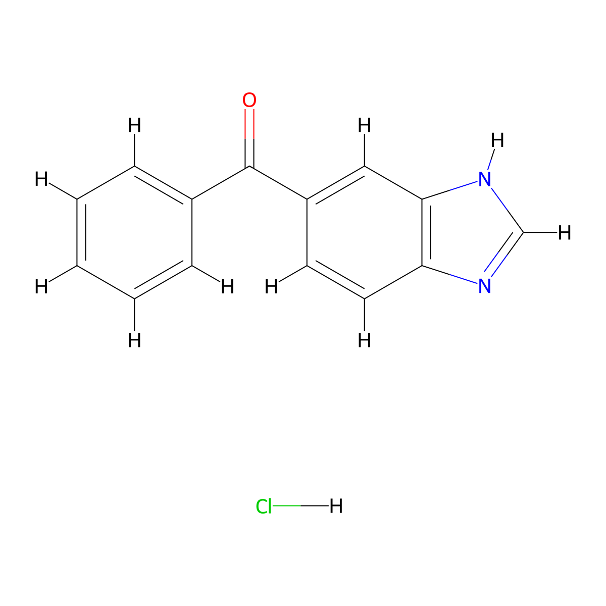 5-benzoyl-1H-1,3-benzodiazole hydrochloride molecular structure, CAS 1221725-52-5