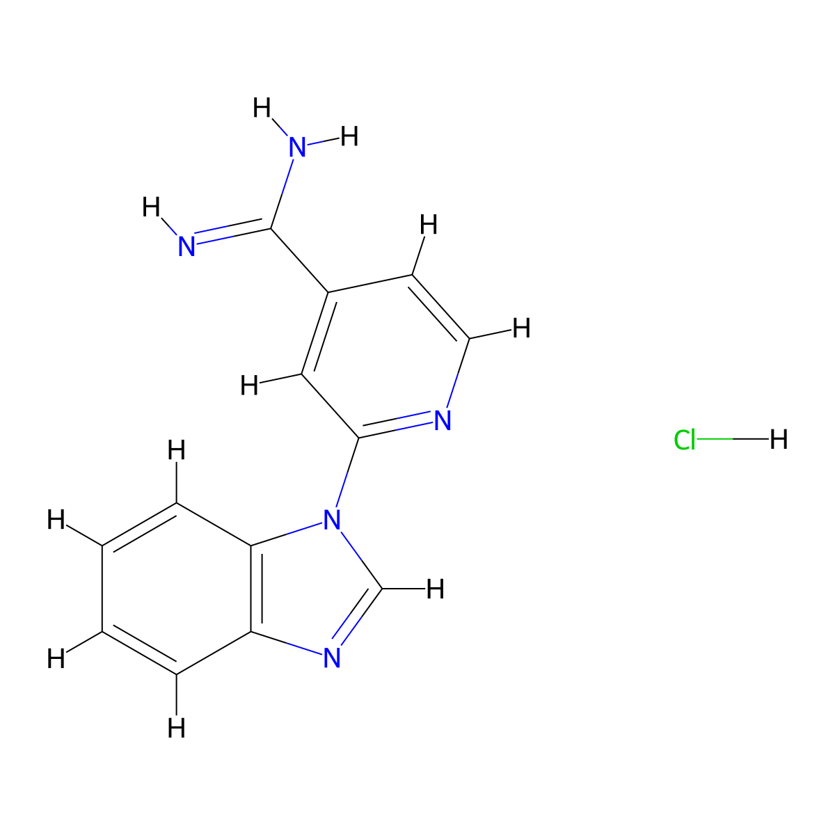 2-(1H-1,3-benzodiazol-1-yl)pyridine-4-carboximidamide hydrochloride molecular structure, CAS 1221725-54-7