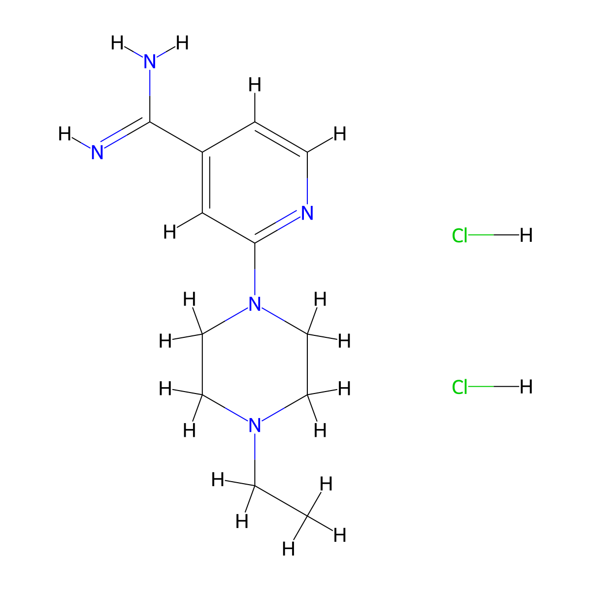 2-(4-Ethylpiperazin-1-yl)pyridine-4-carboximidamide dihydrochloride molecular structure, CAS 1221725-56-9