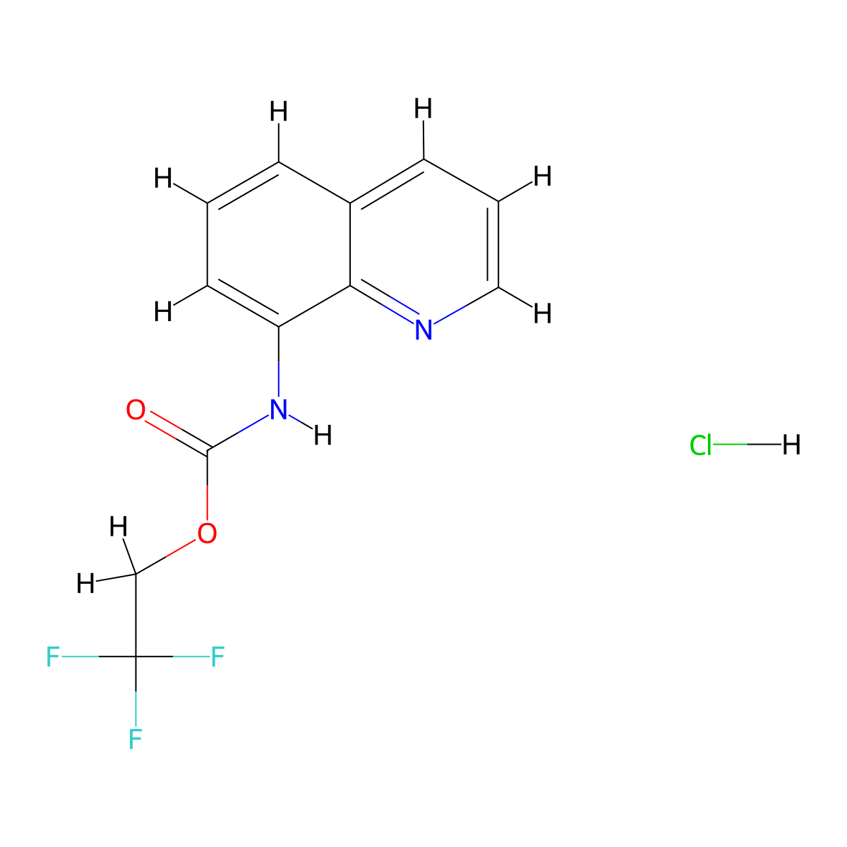 2,2,2-trifluoroethyl N-(quinolin-8-yl)carbamate hydrochloride molecular structure, CAS 1221725-58-1