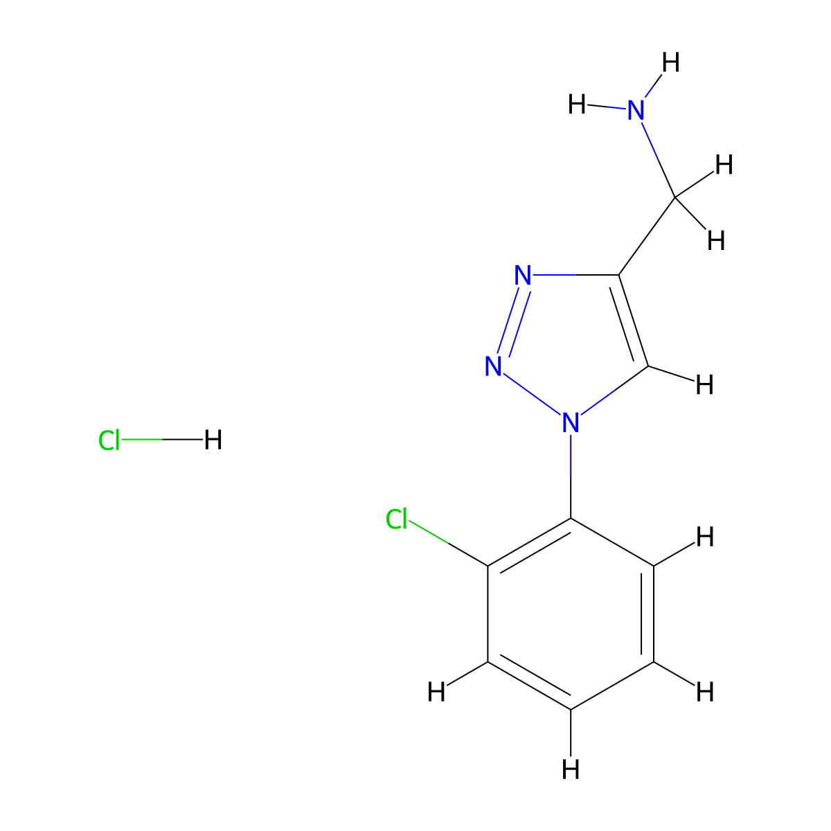 [1-(2-chlorophenyl)-1H-1,2,3-triazol-4-yl]methanamine hydrochloride molecular structure, CAS 1221725-59-2