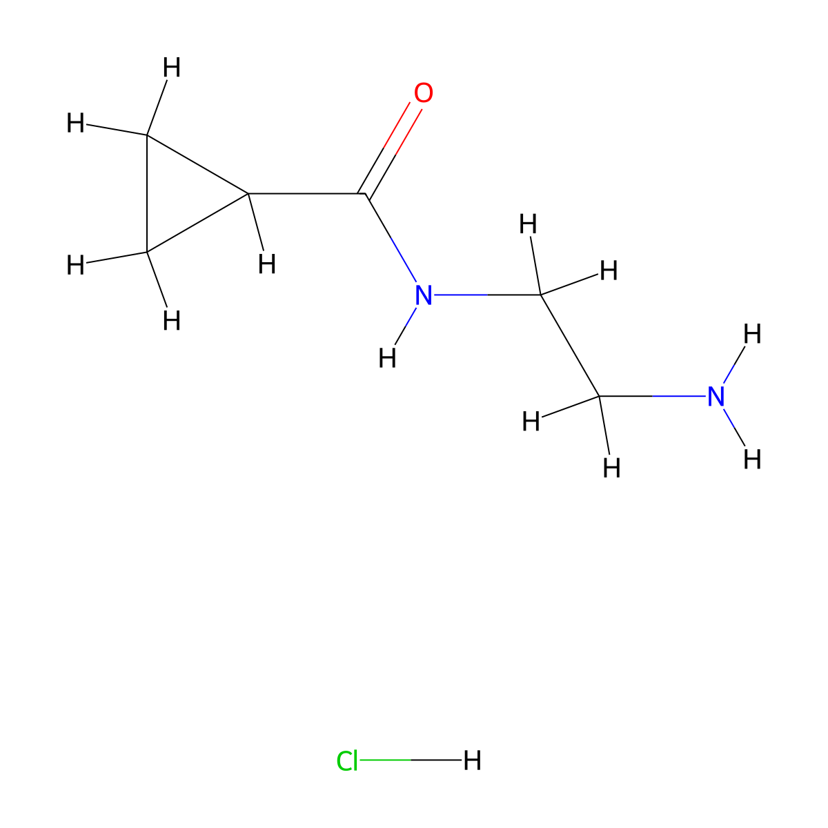 N-(2-aminoethyl)cyclopropanecarboxamide hydrochloride molecular structure, CAS 1221725-62-7