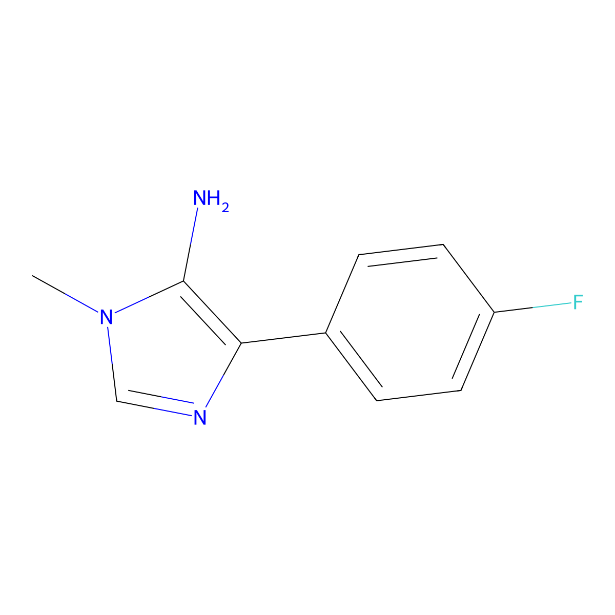 4-(4-fluorophenyl)-1-methyl-1H-imidazol-5-amine molecular structure, CAS 1221725-63-8