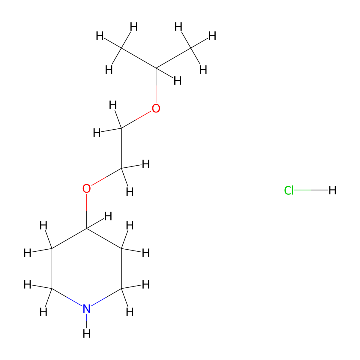 4-[2-(Propan-2-yloxy)ethoxy]piperidine hydrochloride molecular structure, CAS 1221725-64-9