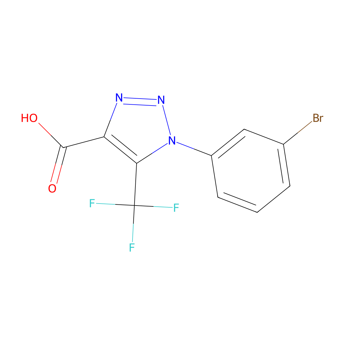 1-(3-bromophenyl)-5-(trifluoromethyl)-1H-1,2,3-triazole-4-carboxylic acid molecular structure, CAS 1221725-66-1
