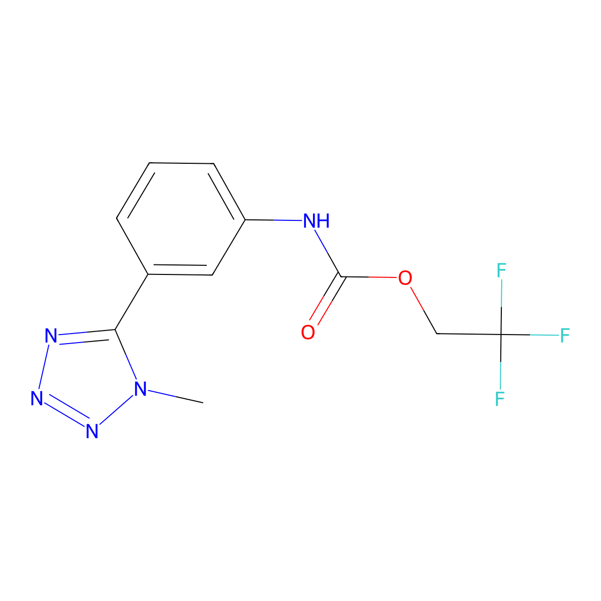 2,2,2-trifluoroethyl N-[3-(1-methyl-1H-1,2,3,4-tetrazol-5-yl)phenyl]carbamate molecular structure, CAS 1221725-68-3
