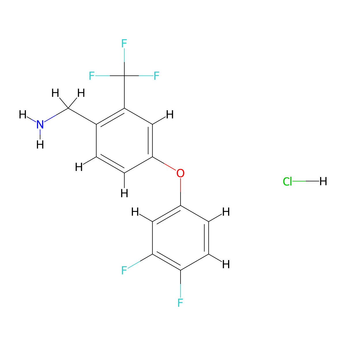 [4-(3,4-Difluorophenoxy)-2-(trifluoromethyl)phenyl]methanamine hydrochloride molecular structure, CAS 1221725-70-7