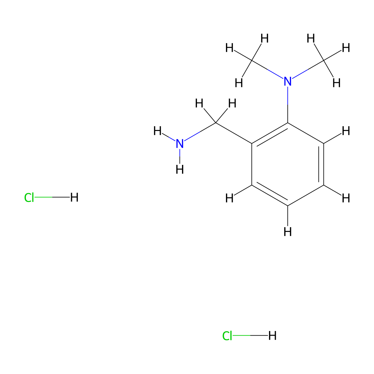 2-(aminomethyl)-N,N-dimethylaniline dihydrochloride molecular structure, CAS 1221725-71-8
