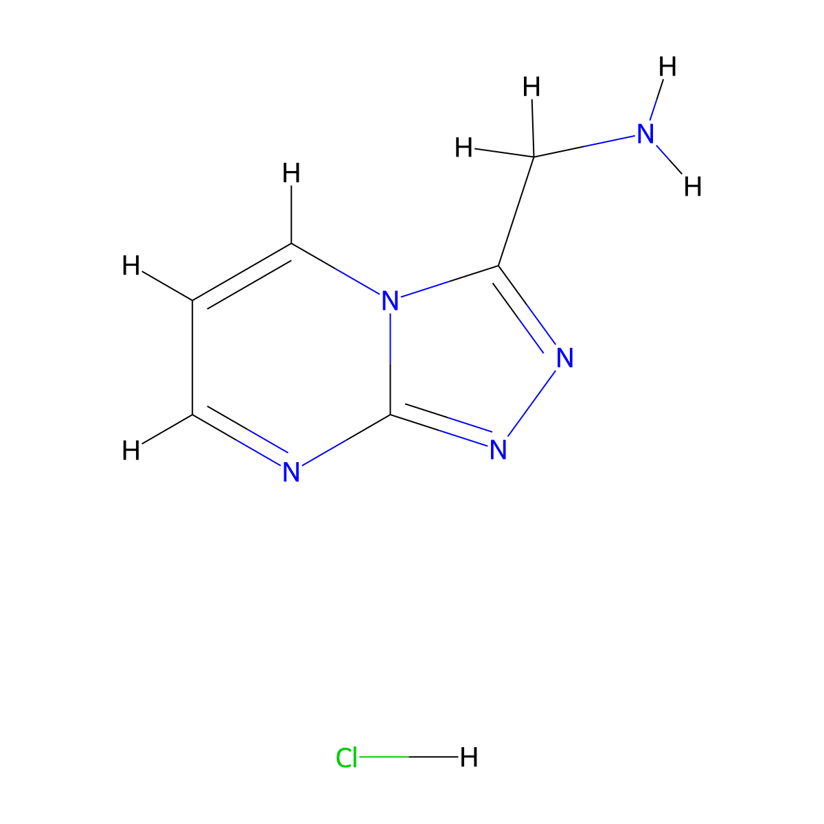 (1,2,4)Triazolo(4,3-a)pyrimidin-3-ylmethanamine hydrochloride molecular structure, CAS 1221725-73-0