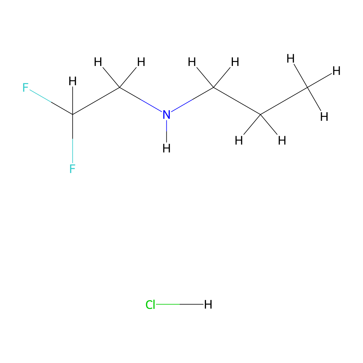 (2,2-Difluoroethyl)(propyl)amine hydrochloride molecular structure, CAS 1221725-75-2