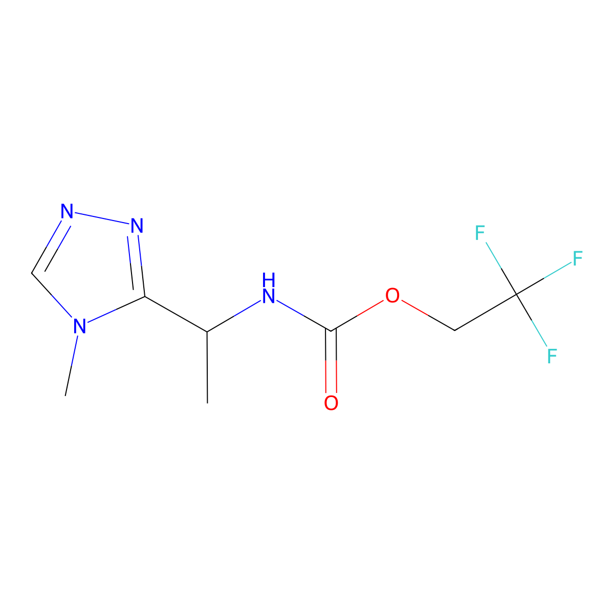 2,2,2-trifluoroethyl N-[1-(4-methyl-4H-1,2,4-triazol-3-yl)ethyl]carbamate molecular structure, CAS 1221725-80-9