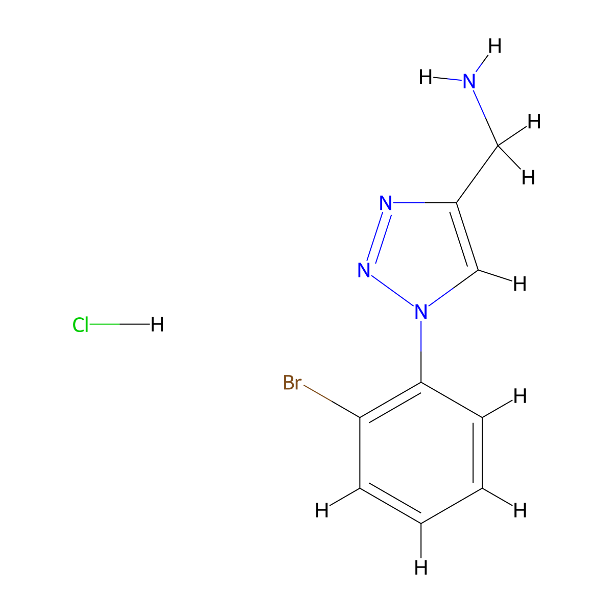 [1-(2-bromophenyl)-1H-1,2,3-triazol-4-yl]methanamine hydrochloride molecular structure, CAS 1221725-81-0