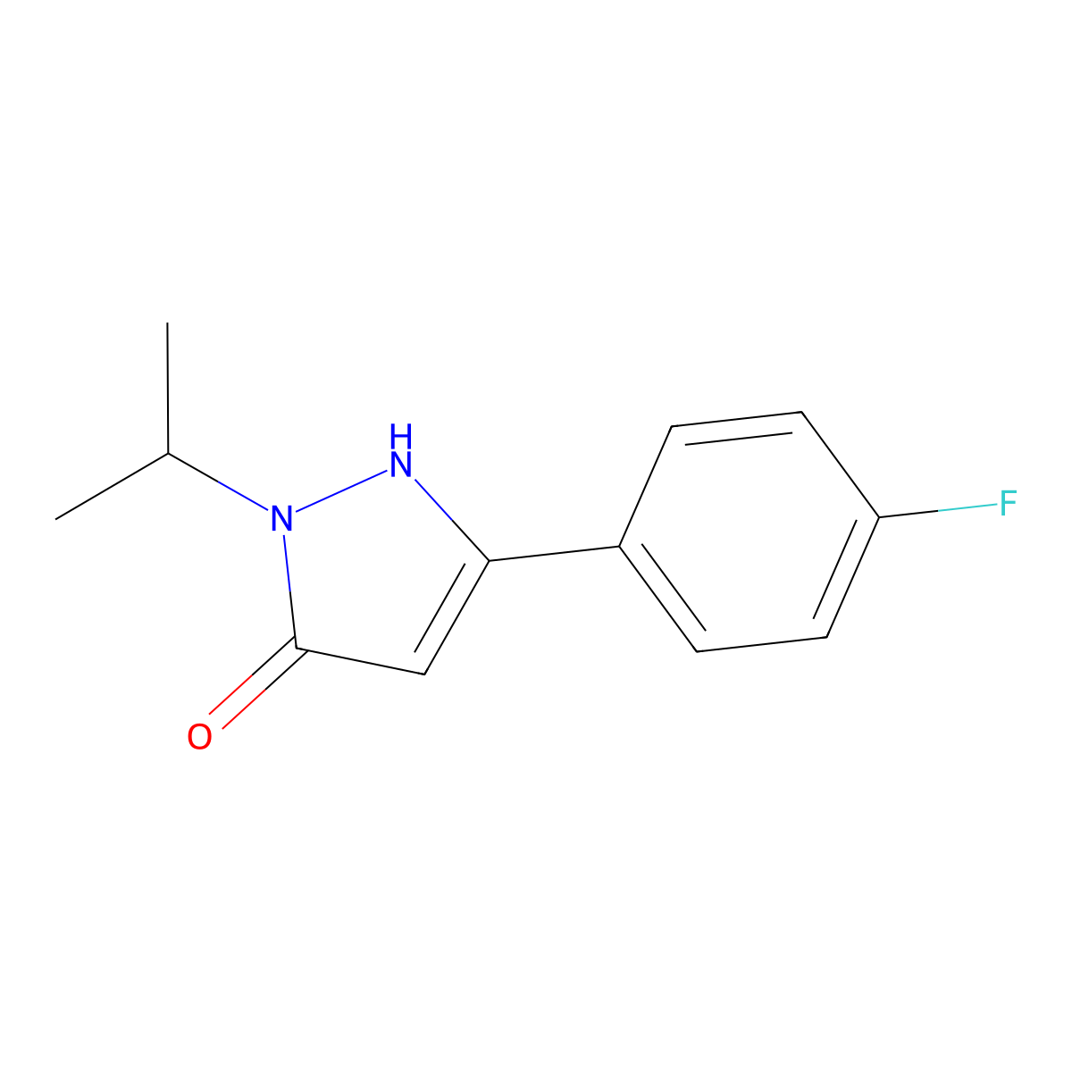 5-(4-fluorophenyl)-2-(propan-2-yl)-2,3-dihydro-1H-pyrazol-3-one molecular structure, CAS 1221725-83-2