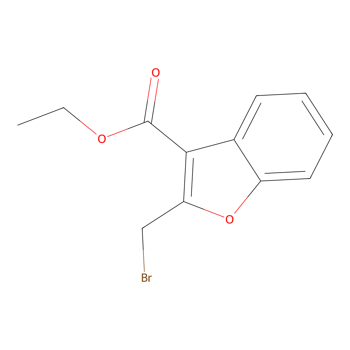 Ethyl 2-(bromomethyl)-1-benzofuran-3-carboxylate molecular structure, CAS 1221725-86-5