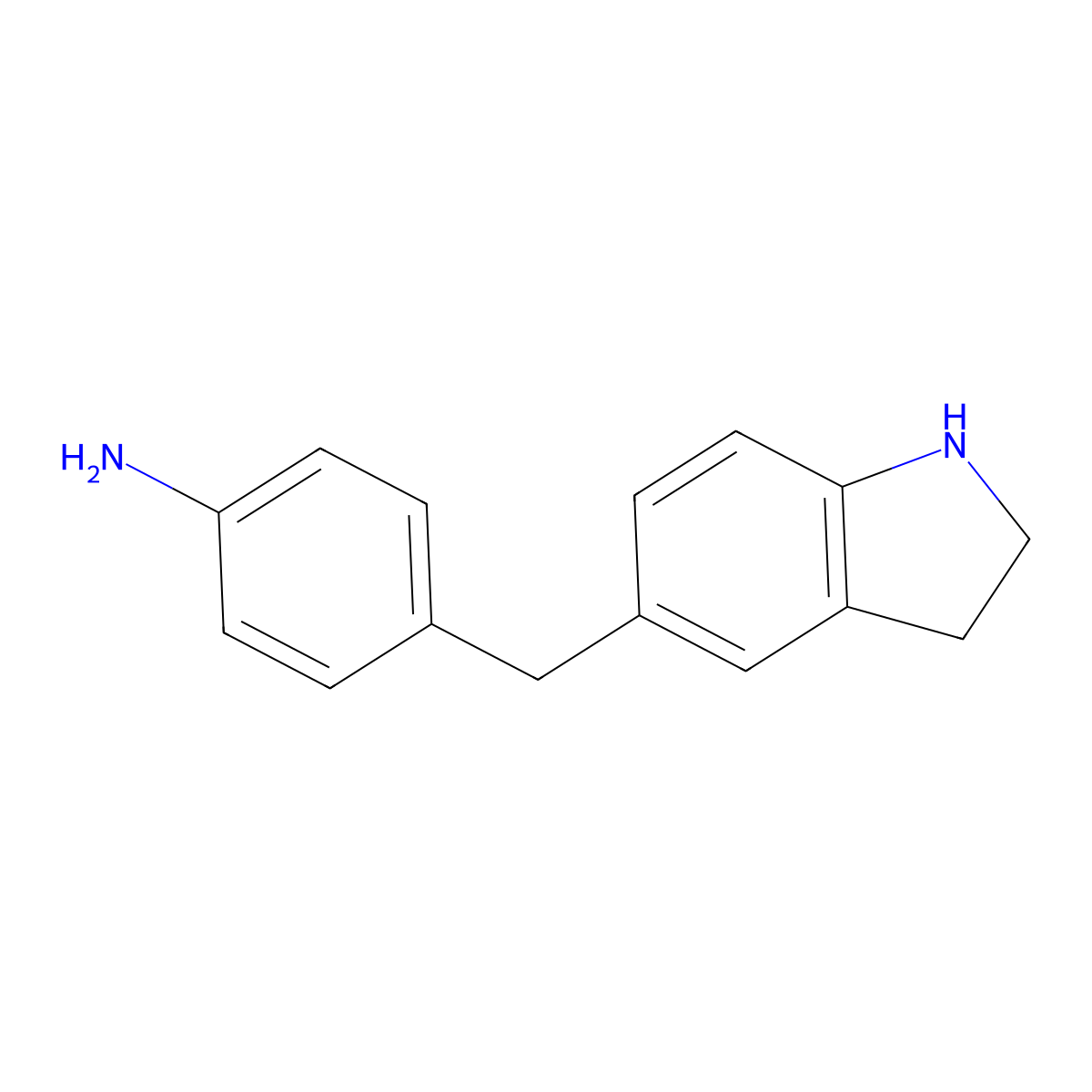 4-(2,3-dihydro-1H-indol-5-ylmethyl)aniline molecular structure, CAS 1221725-87-6