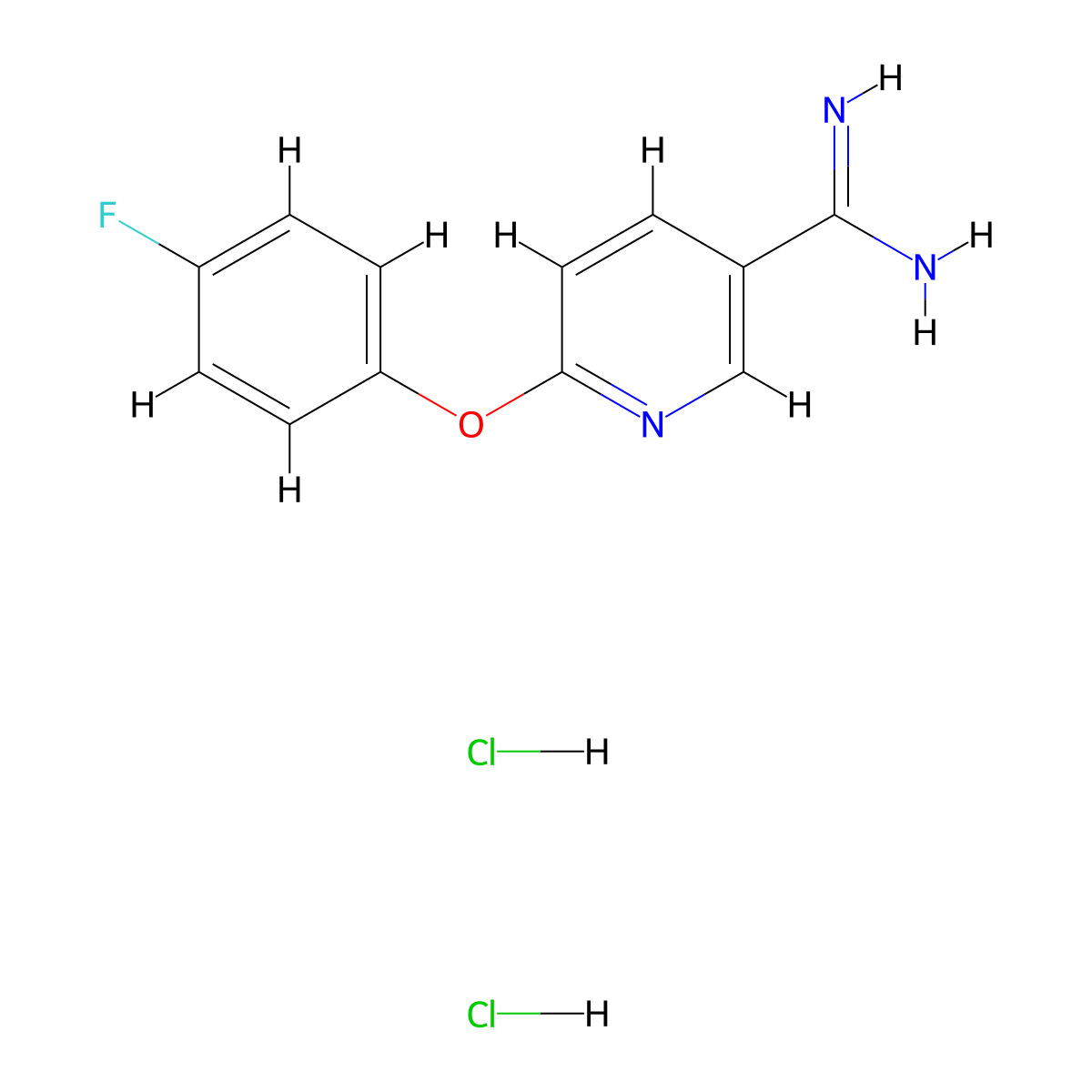 6-(4-Fluorophenoxy)pyridine-3-carboximidamide dihydrochloride molecular structure, CAS 1221725-93-4