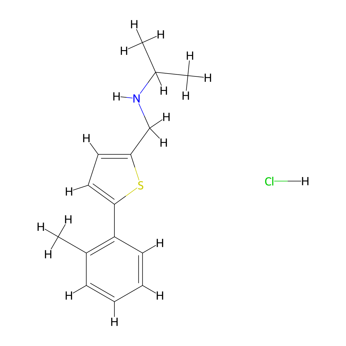 {[5-(2-Methylphenyl)thiophen-2-yl]methyl}(propan-2-yl)amine hydrochloride molecular structure, CAS 1221725-94-5