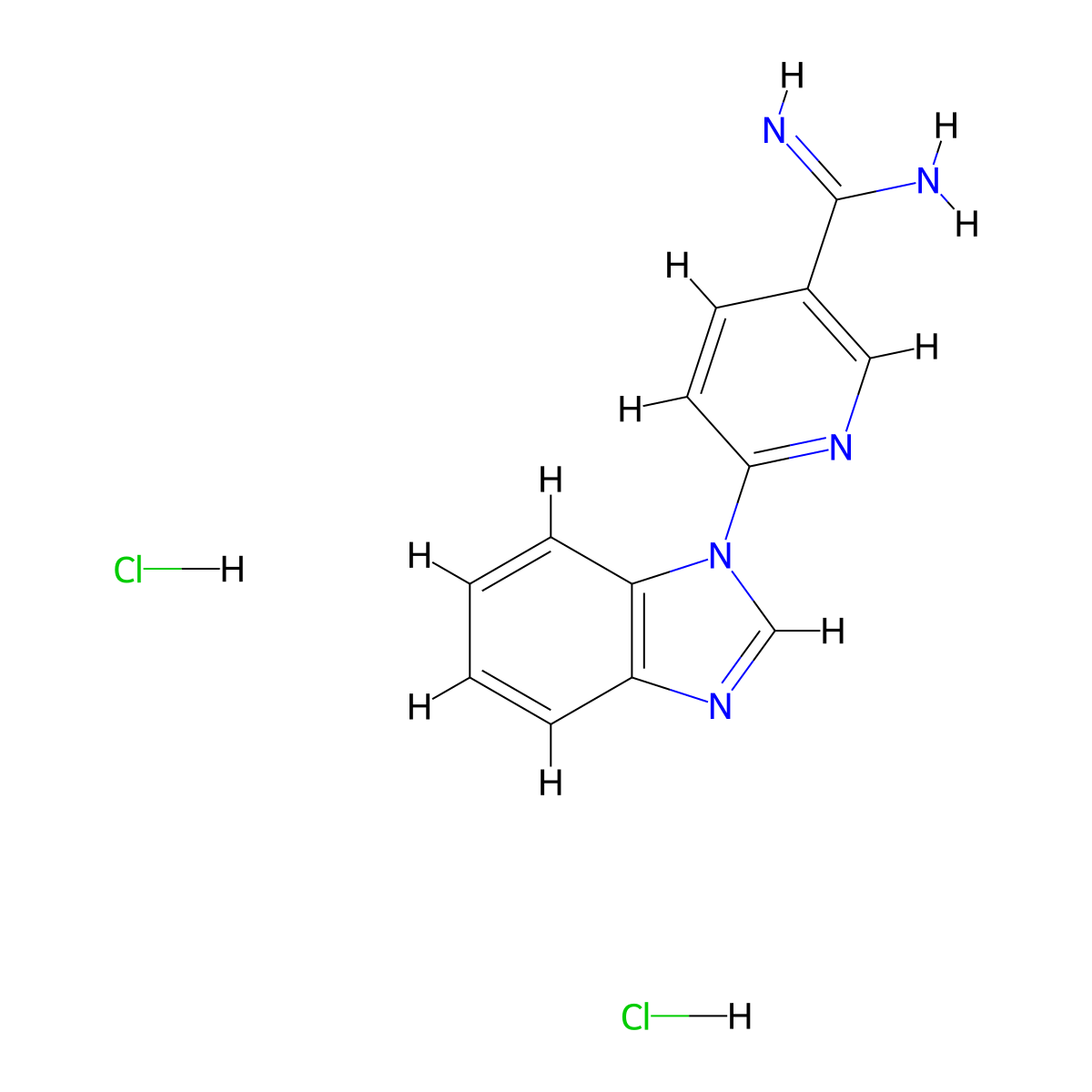 6-(1H-1,3-benzodiazol-1-yl)pyridine-3-carboximidamide dihydrochloride molecular structure, CAS 1221725-99-0