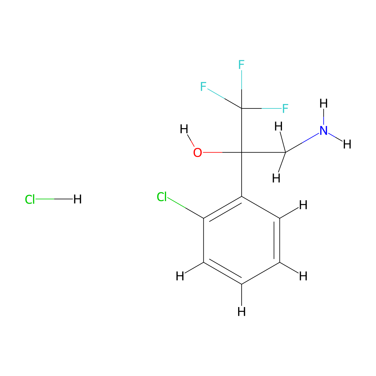 3-Amino-2-(2-chlorophenyl)-1,1,1-trifluoropropan-2-ol hydrochloride molecular structure, CAS 1221726-05-1