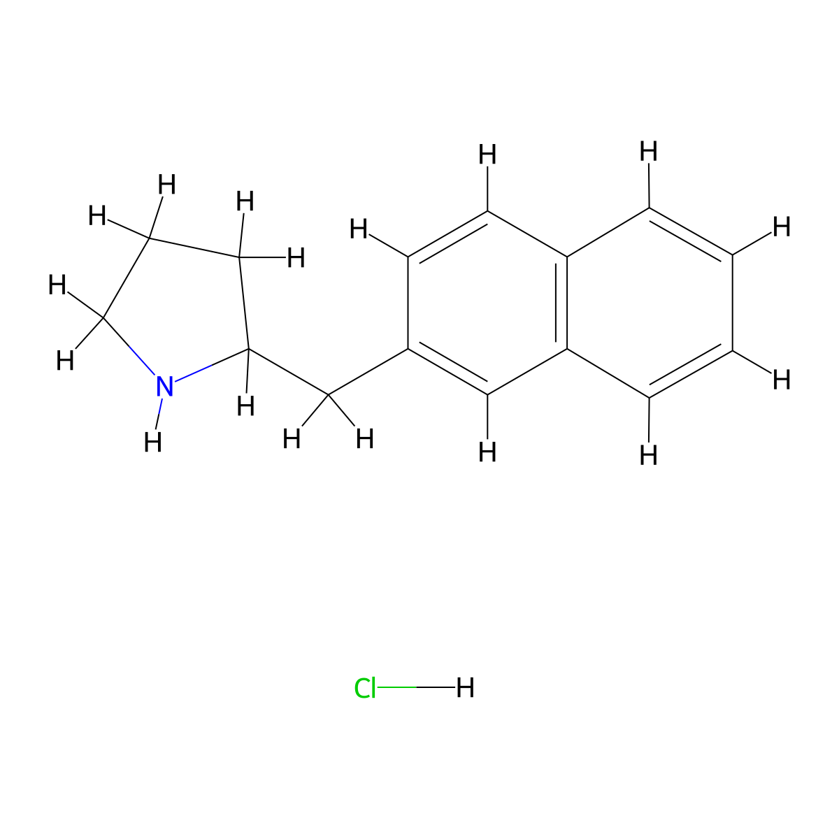 2-(Naphthalen-2-ylmethyl)pyrrolidine hydrochloride molecular structure, CAS 1221726-17-5
