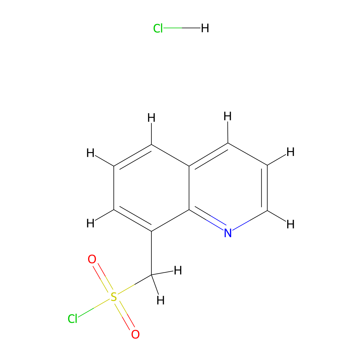 Quinolin-8-ylmethanesulfonyl chloride hydrochloride molecular structure, CAS 1221726-26-6