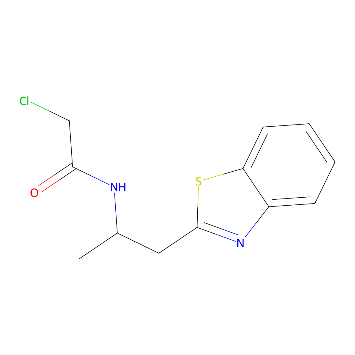 N-[1-(1,3-benzothiazol-2-yl)propan-2-yl]-2-chloroacetamide molecular structure, CAS 1221726-27-7