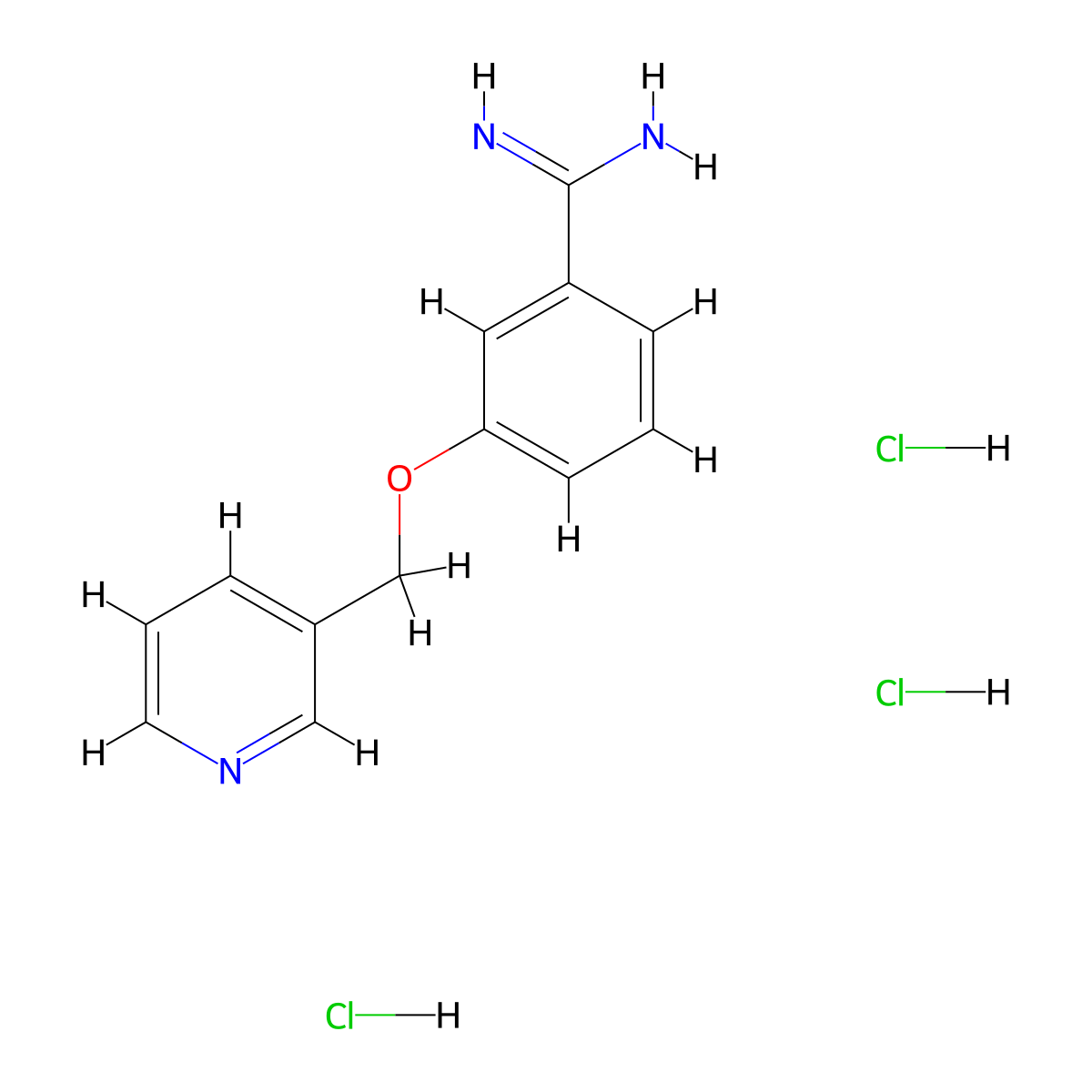 3-(Pyridin-3-ylmethoxy)benzene-1-carboximidamide trihydrochloride molecular structure, CAS 1221726-33-5
