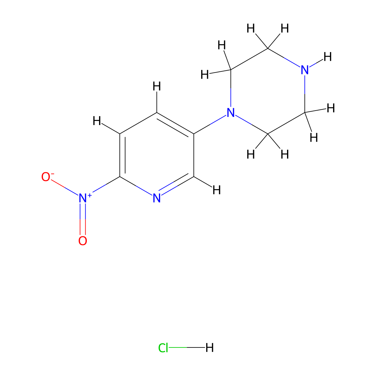 1-(6-Nitropyridin-3-yl)piperazine hydrochloride molecular structure, CAS 1221726-34-6