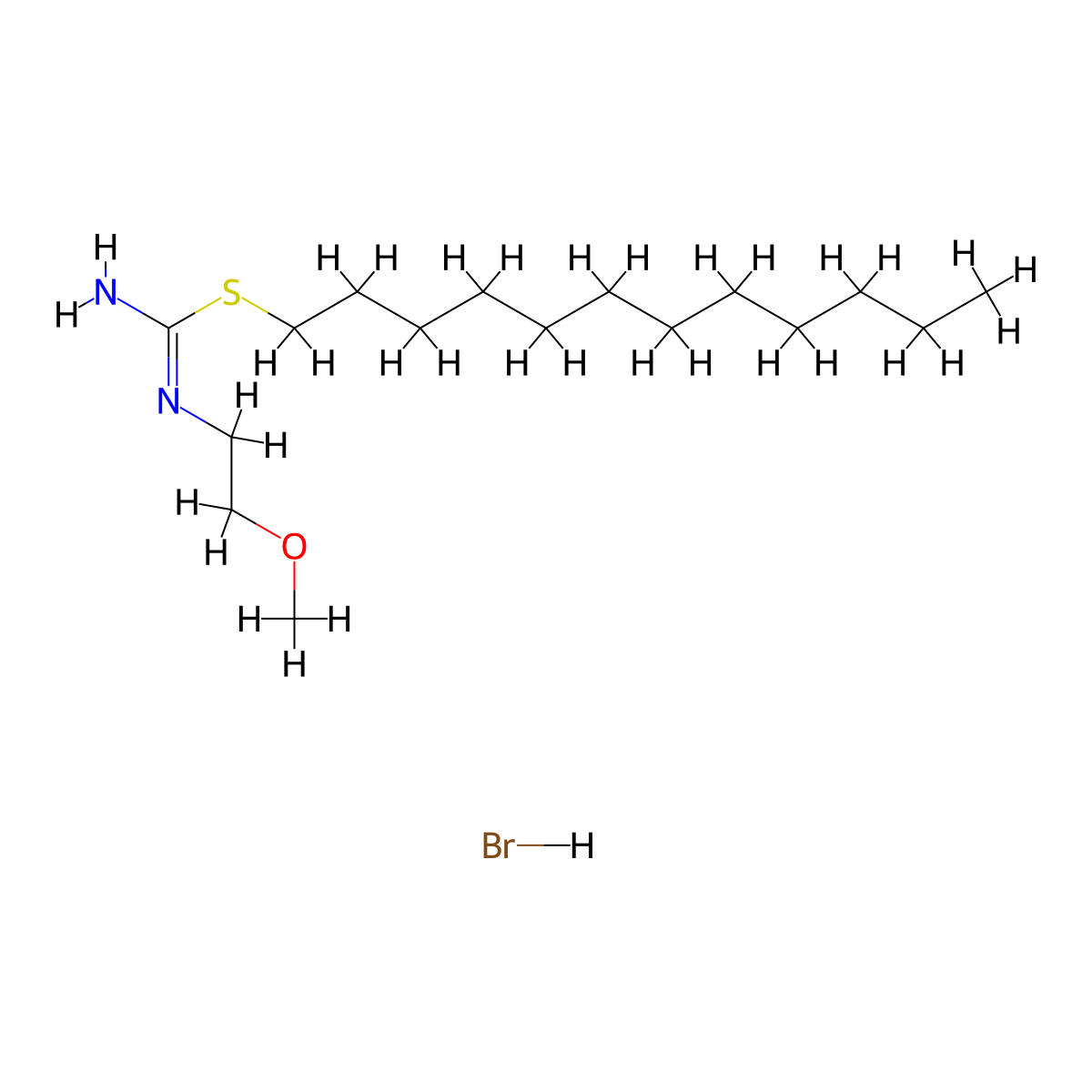 N-[amino(dodecylsulfanyl)methylidene]-2-methoxyethan-1-amine hydrobromide molecular structure, CAS 1221728-80-8