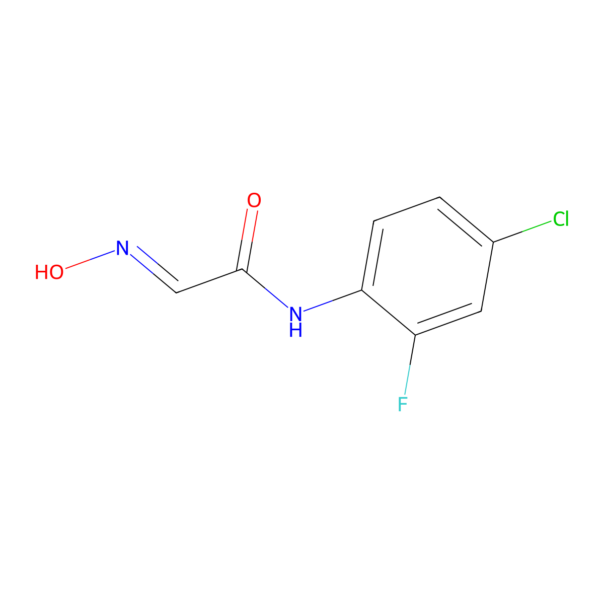 N-(4-chloro-2-fluorophenyl)-2-(N-hydroxyimino)acetamide molecular structure, CAS 1221728-86-4