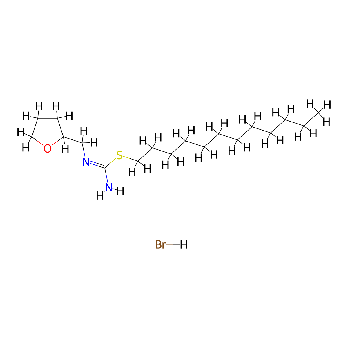 N'-(Oxolan-2-ylmethyl)(dodecylsulfanyl)methanimidamide hydrobromide molecular structure, CAS 1221728-95-5