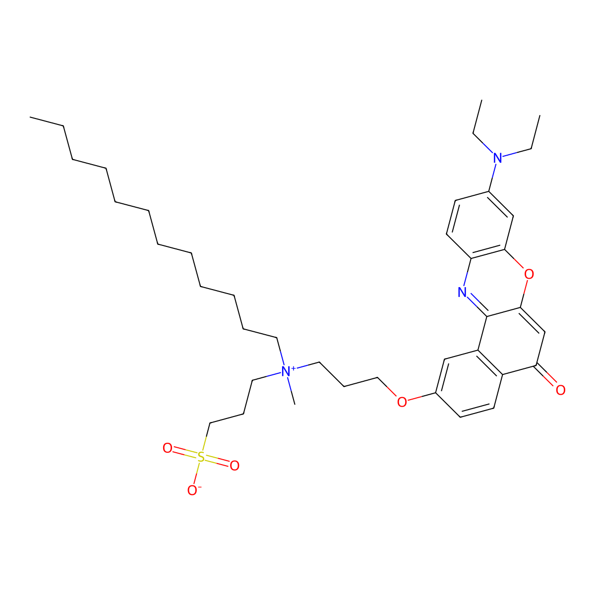 3-[3-[9-(Diethylamino)-5-oxobenzo[a]phenoxazin-2-yl]oxypropyl-dodecyl-methylazaniumyl]propane-1-sulfonate molecular structure, CAS 1221739-85-0
