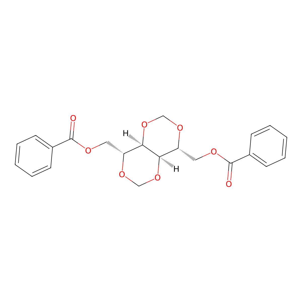 [(4R,4aR,8R,8aR)-Tetrahydro-[1,3]dioxino[5,4-d][1,3]dioxine-4,8-diyl]bis(methylene) Dibenzoate molecular structure, CAS 122174-81-6
