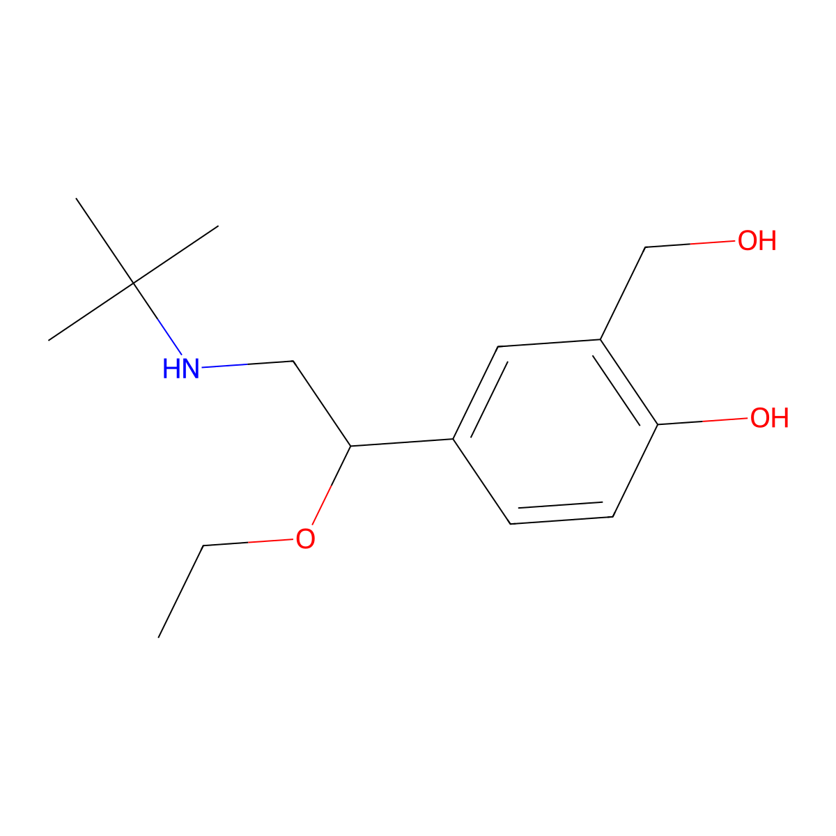 4-(2-(Tert-butylamino)-1-ethoxyethyl)-2-(hydroxymethyl)phenol molecular structure, CAS 1221742-55-7