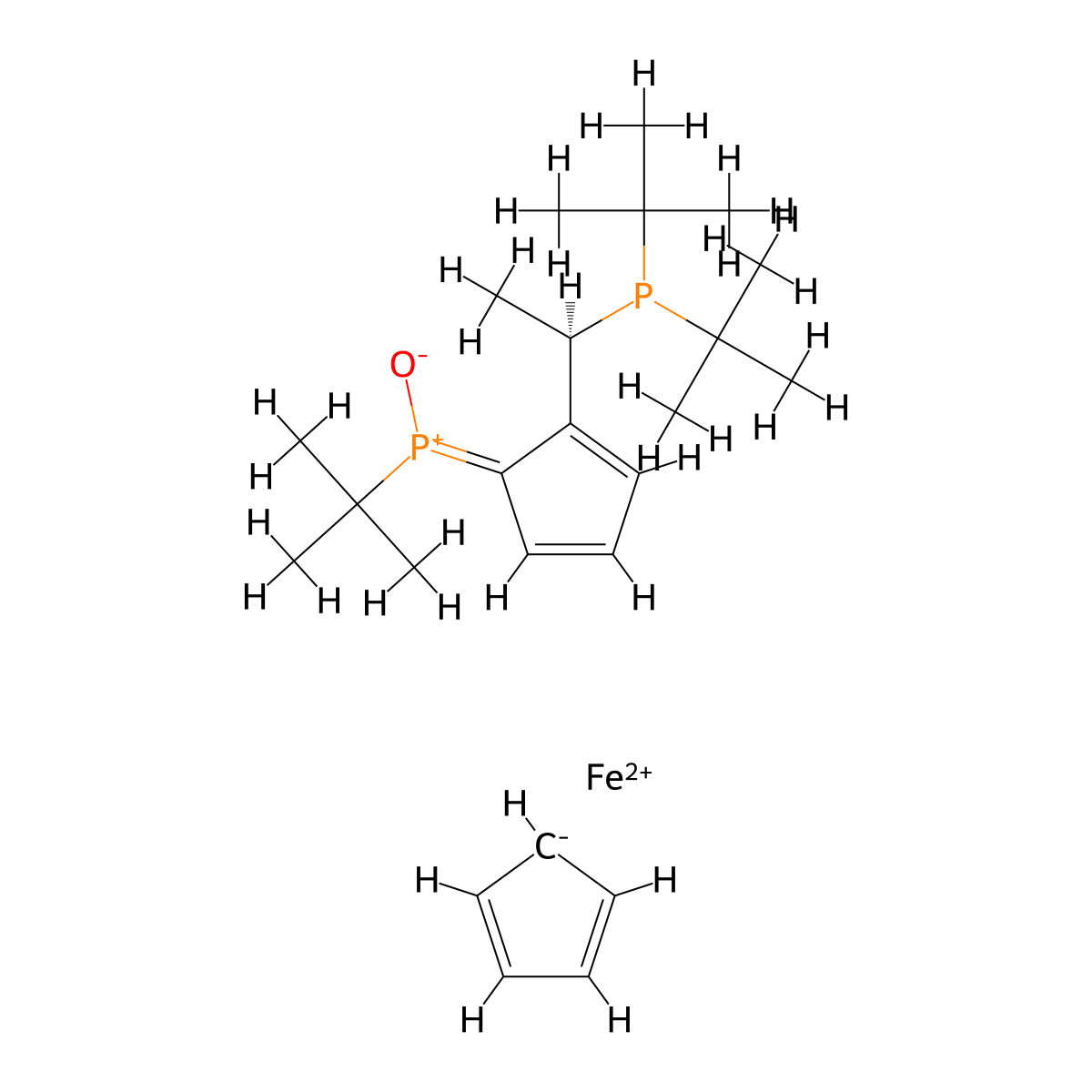 (Sp)-1-[(R)-1-(Di-tert-butylphosphino)ethyl]-2-[(R)-phenylphosphinoyl]ferrocene , (R,Sp)-JoSPOphos molecular structure, CAS 1221746-56-0