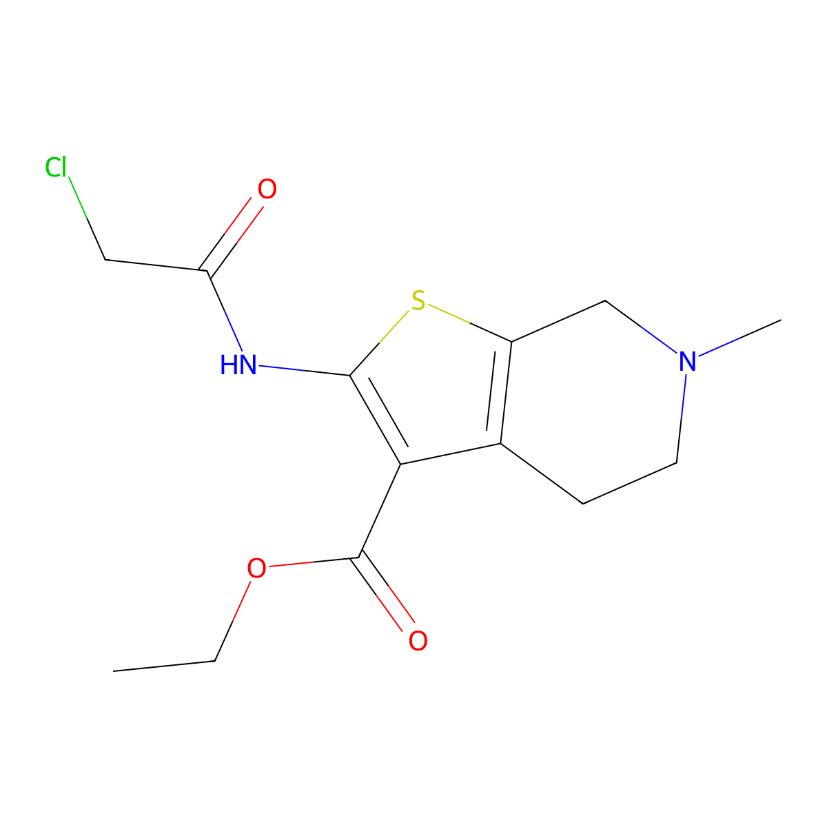 Ethyl 2-[(chloroacetyl)amino]-6-methyl-4,5,6,7-tetrahydrothieno[2,3-c]pyridine-3-carboxylate molecular structure, CAS 1221750-39-5