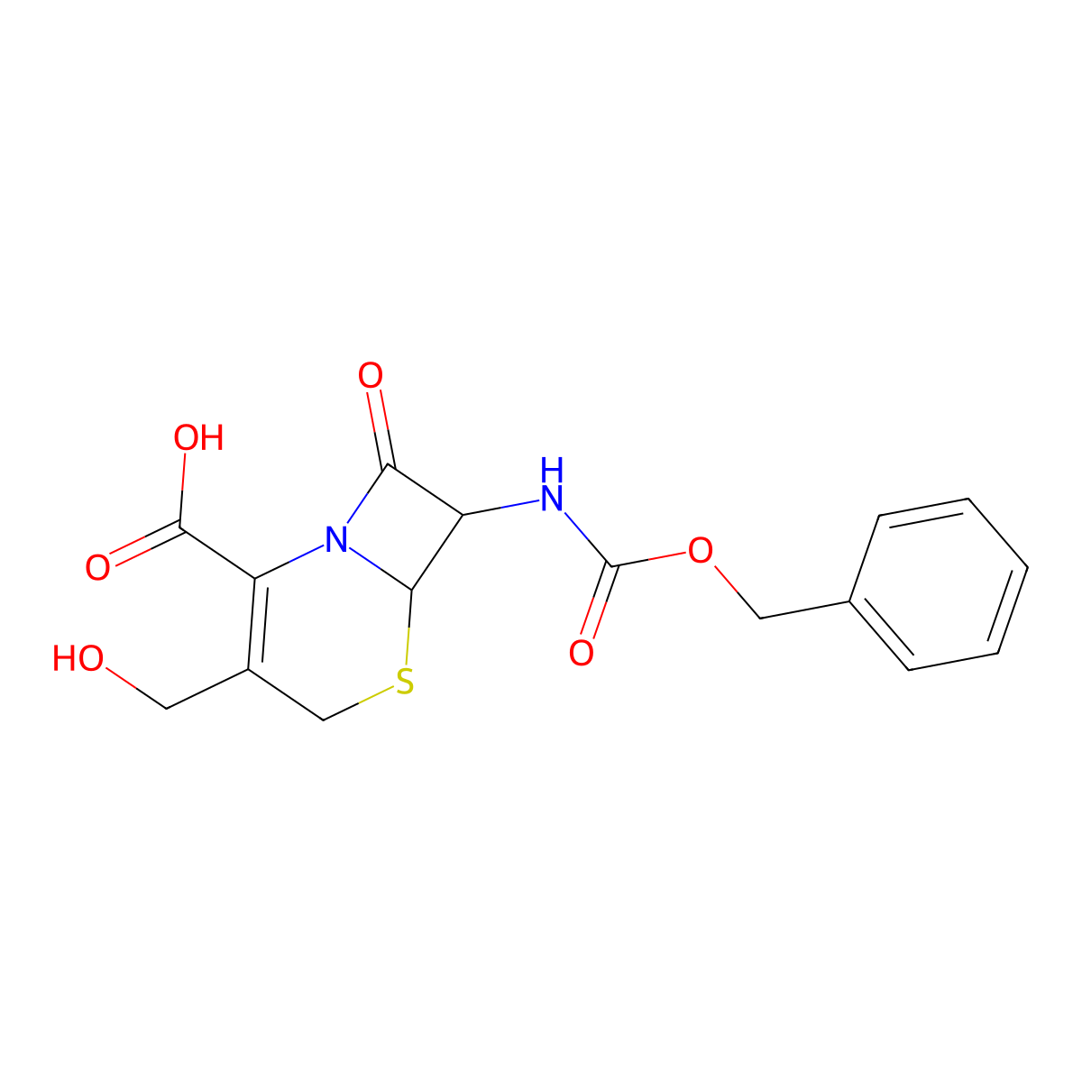 (6R,7R)-7-{[(benzyloxy)carbonyl]amino}-3-(hydroxymethyl)-8-oxo-5-thia-1-azabicyclo[4.2.0]oct-2-ene-2-carboxylic acid molecular structure, CAS 122176-03-8