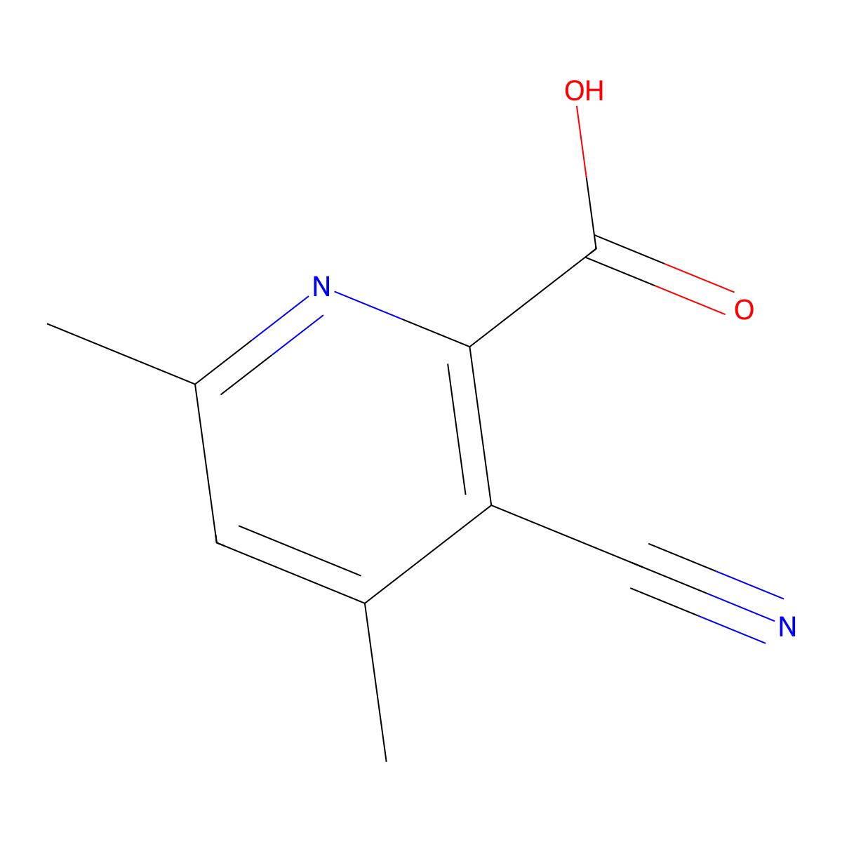 3-Cyano-4,6-dimethylpicolinic acid molecular structure, CAS 1221791-59-8