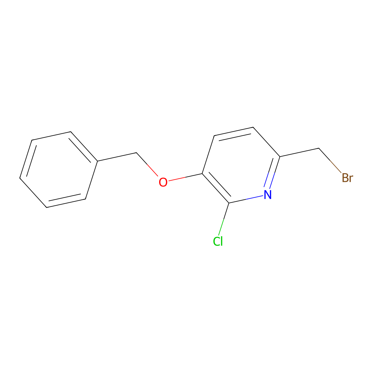 Benzyl 6-(bromomethyl)-2-chloro-3-pyridinyl ether molecular structure, CAS 1221791-60-1