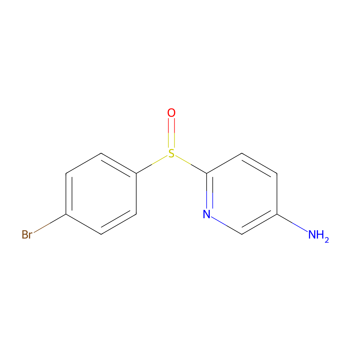 6-[(4-Bromophenyl)sulfinyl]-3-pyridinylamine molecular structure, CAS 1221791-64-5