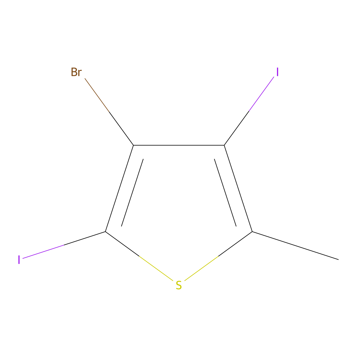 3-Bromo-2,4-diiodo-5-methylthiophene molecular structure, CAS 1221791-68-9