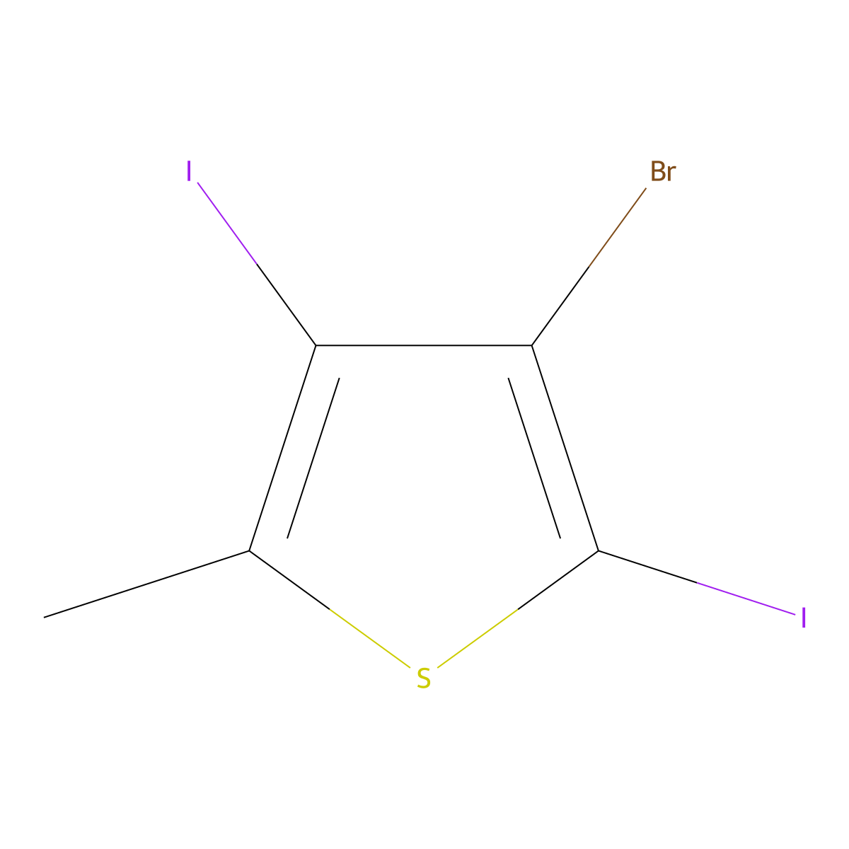 3-Bromo-2,4-diiodo-5-methylthiophene molecular structure, CAS 1221791-68-9