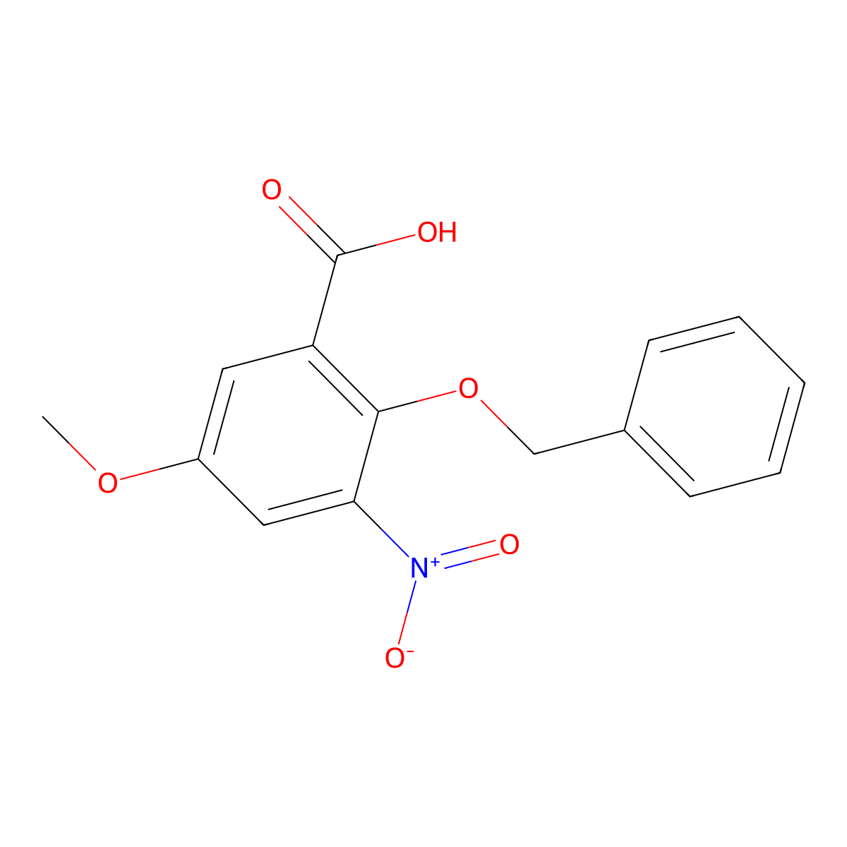 2-(Benzyloxy)-5-methoxy-3-nitrobenzoic acid molecular structure, CAS 1221791-72-5