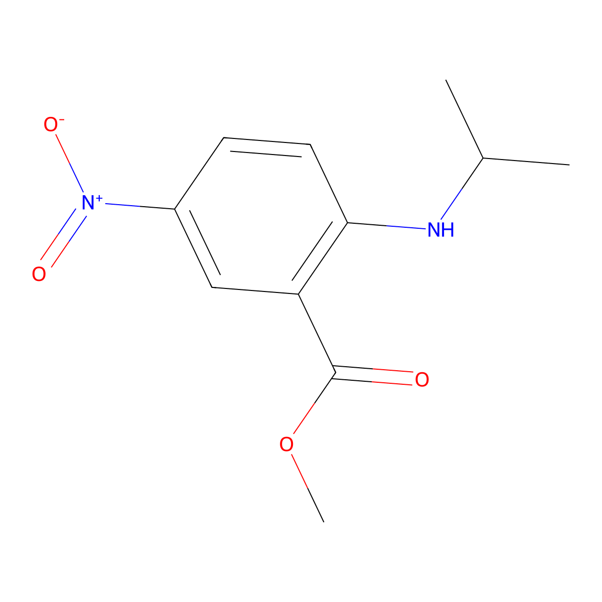 Methyl 2-(isopropylamino)-5-nitrobenzoate molecular structure, CAS 1221791-75-8