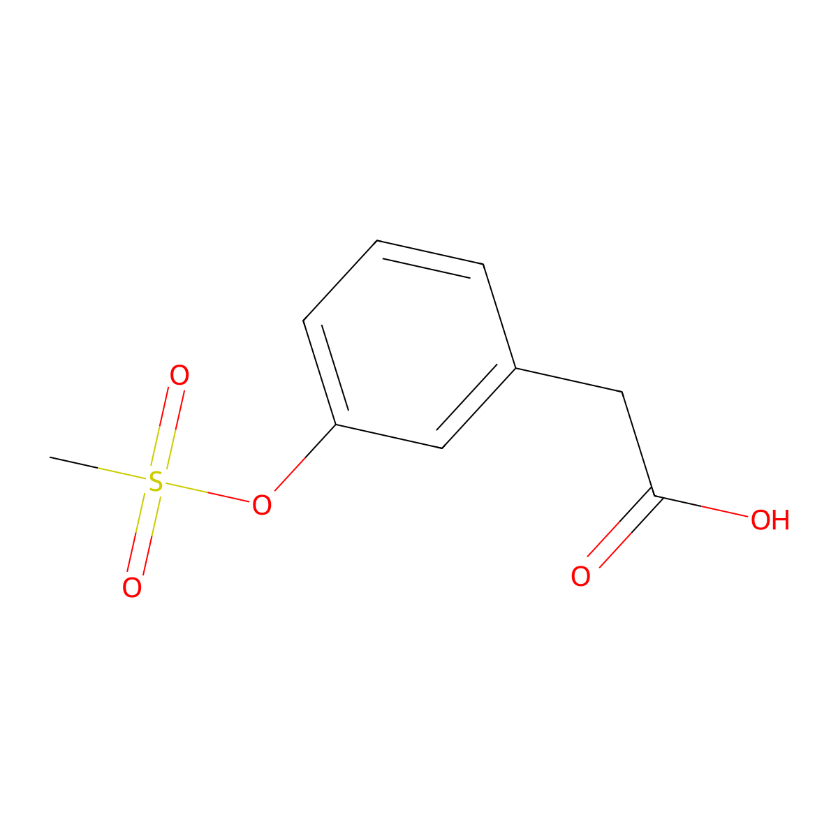2-(3-((Methylsulfonyl)oxy)phenyl)acetic acid molecular structure, CAS 1221791-80-5